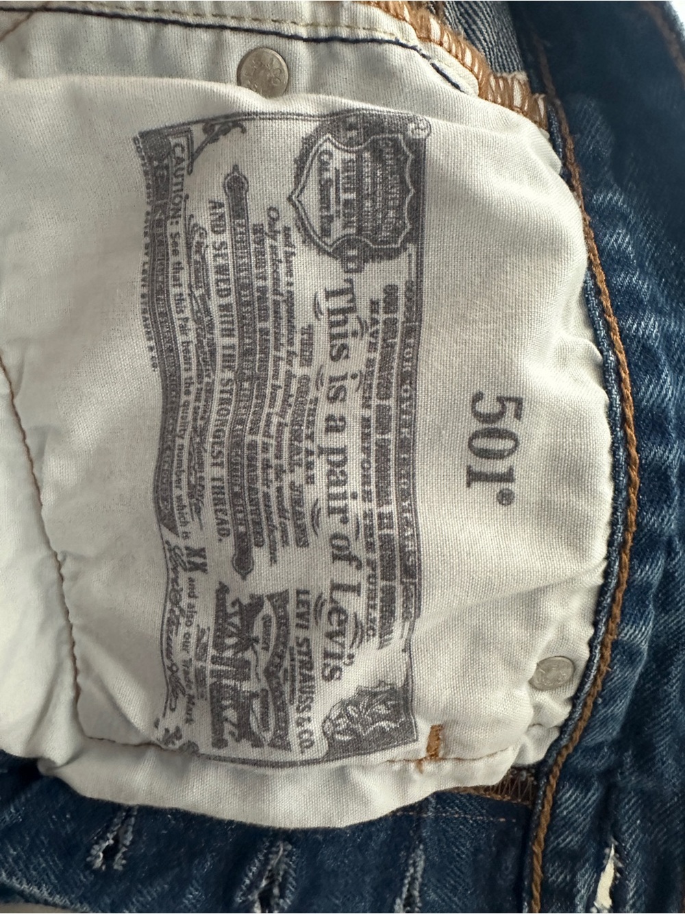 Premium Levi’s Denim Cutoff Shorts - Distressed Blue - Picture 8 of 10